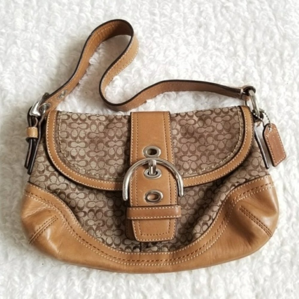 Vintage Coach Signature Tan Hobo Purse